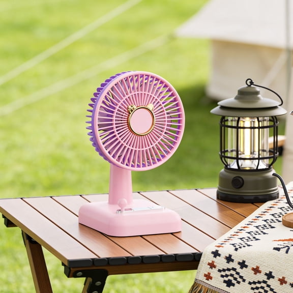 USB Rechargeable Desktop Mini Fan, Compact Portable Quiet Small Fan, 3 Speed Adjustable Lithium Battery Personal Fan for Dorm Office Bedroom Daily Use
