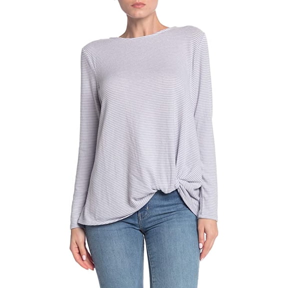 Matty M Women's Knot Top (Lavender Stripes, XX-Large)