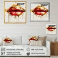 thumbnail image 4 of DESIGN ART Designart "Golden Red Lips Of Luxury Ii" Fashion Wall Decor 30 in. wide x 30 in. high, 4 of 5