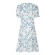 thumbnail image 5 of Puntoco Vestido De Manga Corta Con Cuello En V, Vestido Con Botones De Manga Corta Con Cuello En V Y Dobladillo Irregular Estampado De Verano Para Mujer Blanco Xxl, 5 of 6