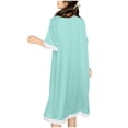 thumbnail image 5 of Lorytime Womens Vintage Nightgown Midi Short Sleeve Drawstring Pajamas Dress Round Neck Solid Nightshirts Nightgowns Trim Hem Sleepdress Comfy Soft Lounge Nightdress Green XL, 5 of 5