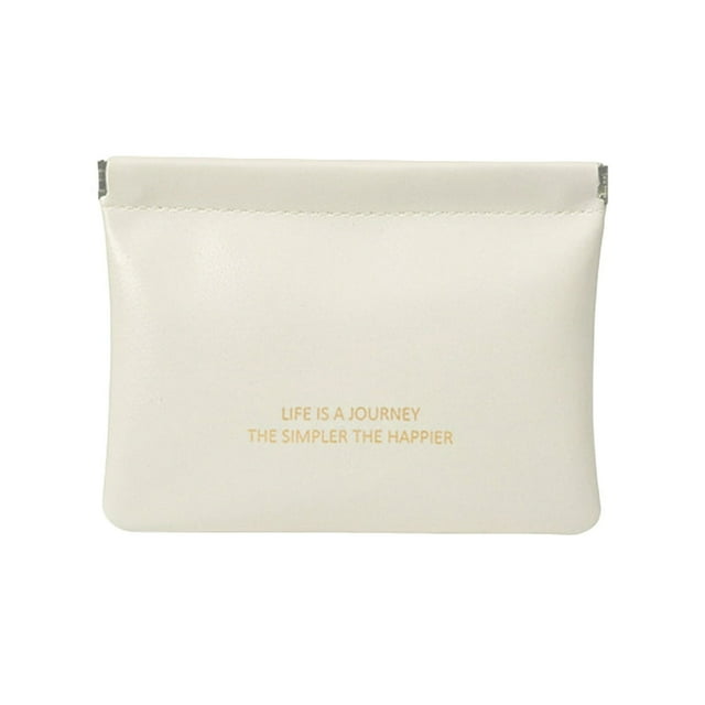 PENGXIANG Lipstick Bag Automatic Closing Water Resistant Solid Color Dustproof Elastic Sheet Faux Leather Mini Earphone Jewelry Organizer for Daily Use