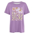 thumbnail image 4 of Trendfront Womens Retro Daisy T Shirts Oversize Drop Shoulder Crewneck Short Sleeve Loose Fit Tops Trendy Fashion Tee Pullover Daily Clothing, 4 of 4