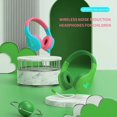 thumbnail image 3 of Lindos auriculares con micrófono para niños, Auriculares LED inalámbricos compatibles con verde, 3 of 7