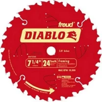 Diablo D0724A 7-1/4" X 24-Teeth Framing Saw Blade For Wood