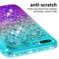 thumbnail image 3 of Mignova iPhone 8 Plus Flash Case, Durable and Cute Colorful Quicksand Series Bling Diamond Flowing Liquid Floating Shockproof Cover case for Apple iPhone 7 Plus / 8 Plus 5.5 inch - Green+Purple, 3 of 6