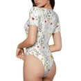 thumbnail image 2 of Balery Watercolor Floral A Body de cuello redondo de manga corta para mujer Tops de manga corta Tops básicos-Medium, 2 of 7