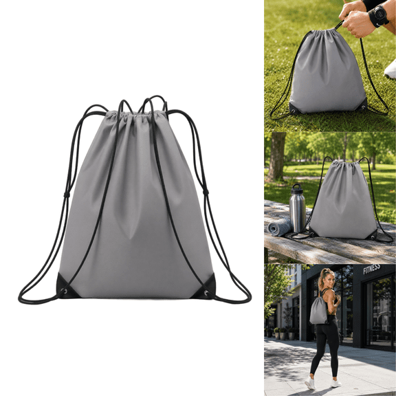 Oxford Drawstring Backpack, 1pc Gym Bag, Durable Drawstring Bags with Water Resistant and Tear Resistant Fabric, Ideal for Sports, Fitness, Hiking and Daily Use. White