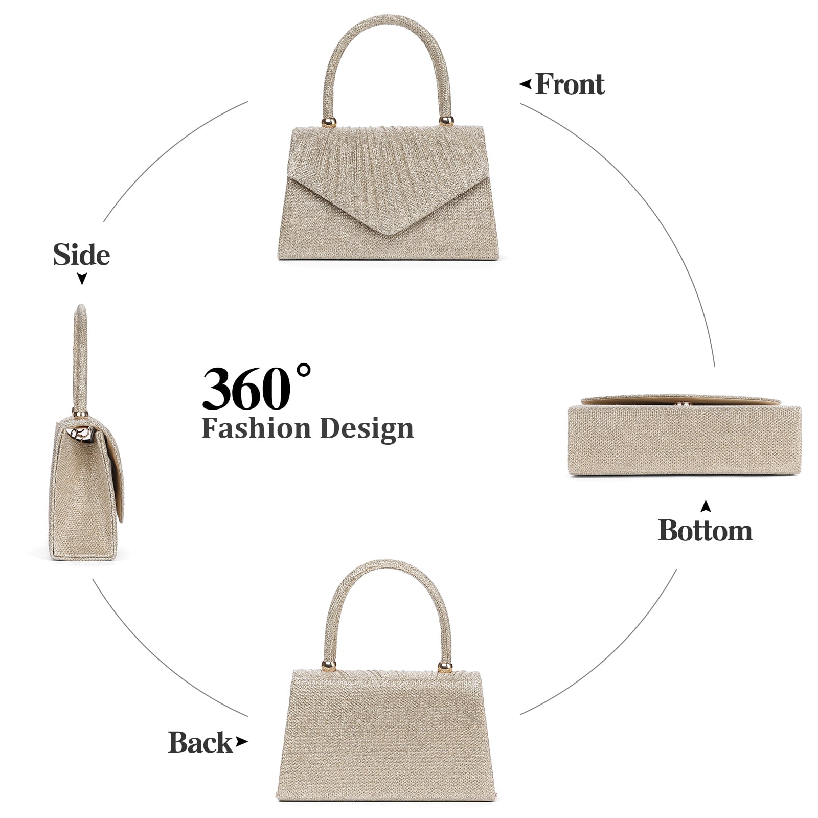 LOUEBICA Evening Bag Sparkly Clutch Purses for Women Wedding Party Women's Shoulder Bag Crossbody Handbags
