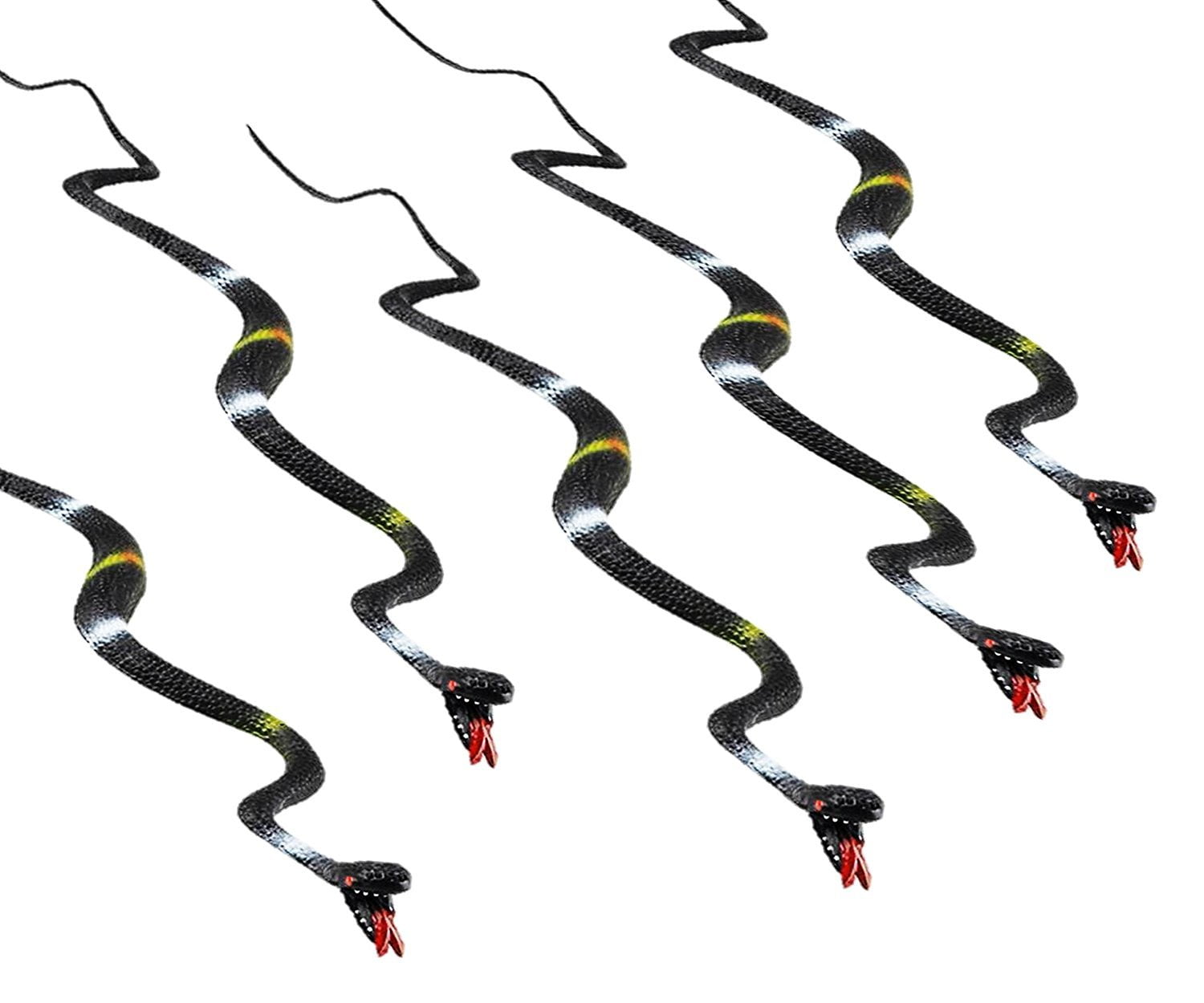 Vinyl Rubber Snakes 12 Pack Fake Green Garden Snake