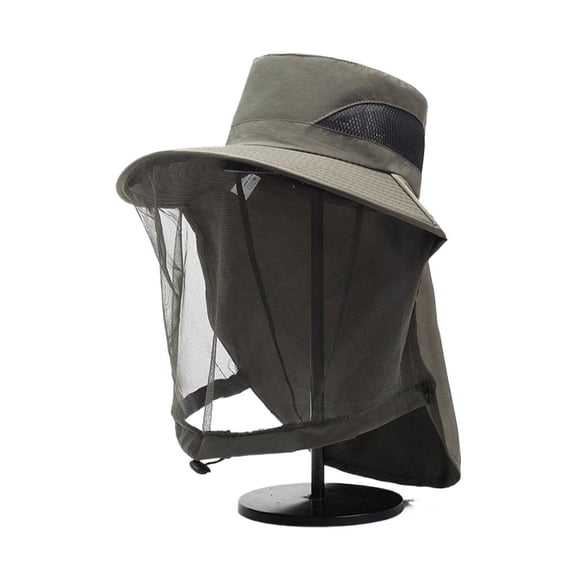 Mosquito Head Net Hat Fishing Sun Cap, 360 Degree Bug Bee Gnat Mesh Mask Face Neck Protection Visor for Outdoor Night Fishing Garden