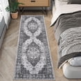 thumbnail image 6 of Tzou Gray 2x6 Runner Rugs for Living Room, Vintage Washable Low Pile Carpet with Non-Slip Rubber Backing for Kitchen Hallway Entryway, 6 of 7