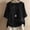 *Black, variant on ClodeEU Women's Linen Blend Printed Short Sleeve Top ,Casual Loose Button Blouse Black,Womens Plus XL