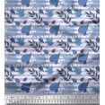 thumbnail image 1 of Soimoi polyester Crepe Fabric Stripe & Autumn Leaves Print Fabric by Yard 42 Inch Wide, 1 of 3
