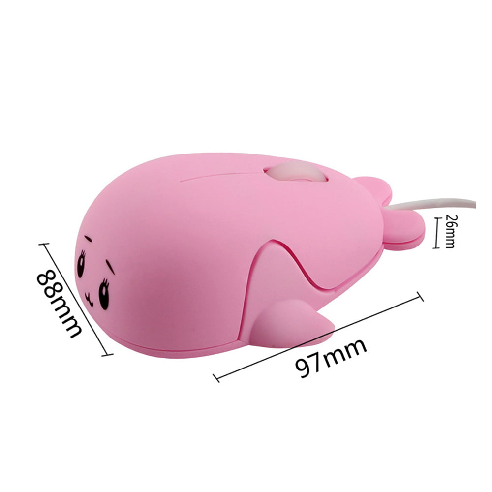 Color : Blue Wired Mouse Portable Cute Cartoon Wired Mouse Girl Office Home Laptop Mouse Pink 