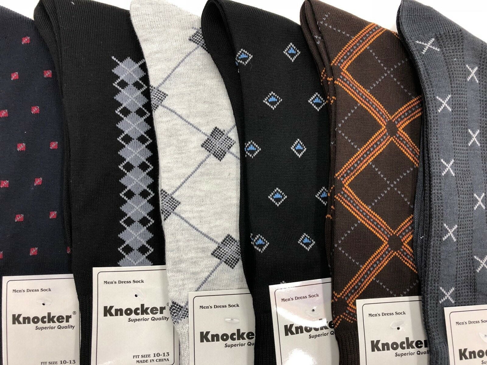12 Or 18 Pairs Mens Dress Socks Multi Color Print Casual Work Size 10-13 Crew 6