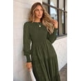 thumbnail image 6 of PRETTYGARDEN Women's Fall Spring Midi Dress Long Sleeve Floral Smocked Elegant Wedding Guest Long Flowy Dresses with Pockets, 6 of 9