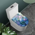 thumbnail image 2 of ZIATUBLES Dragonfly Hydrangea Print Washable Stretch Fabric Toilet Bowl Lid Cover with Elastic Edges Fits Round Oval Elongated Lids Bathroom Decor Accessories, 2 of 6