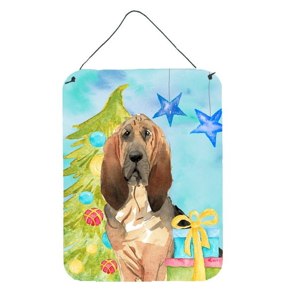 Christmas Tree Bloodhound Wall or Door Hanging Prints