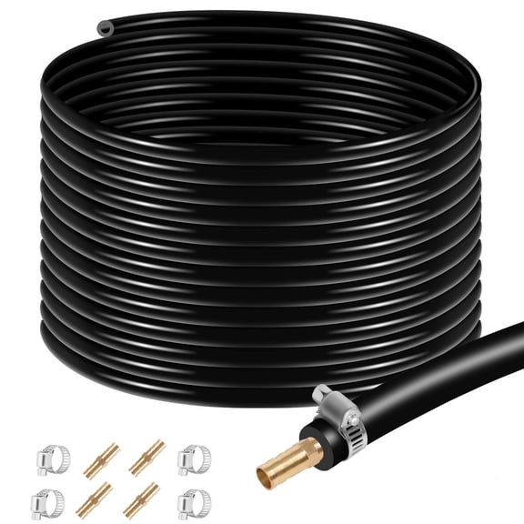 Durable Pond Tubing, Pond Hose for Ponds Fountains Water Gardening, Flexible Black Pvc Pipe with 100 Feet Length