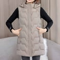 thumbnail image 5 of MELDVDIB Womens Zipper Long Puffer Vest Coats Fall Winter Sleeveless Hooded Jackets Warm Padded Light Weight Outwear with Pockets, 5 of 9