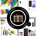 thumbnail image 5 of Handbag File Bag 15×10.6in Large Capacity Double Pocket Designed For Work Travel Travel Shopping Rosybrown Buffalo Plaid Check Tartan Scotland_1, 5 of 8