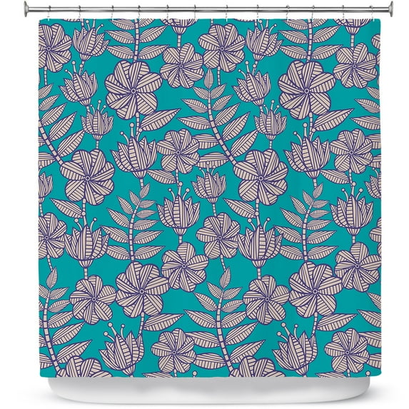 Shower Curtains 70" x 73" from DiaNoche Designs by Julia Grifol - Kenia 1 Green
