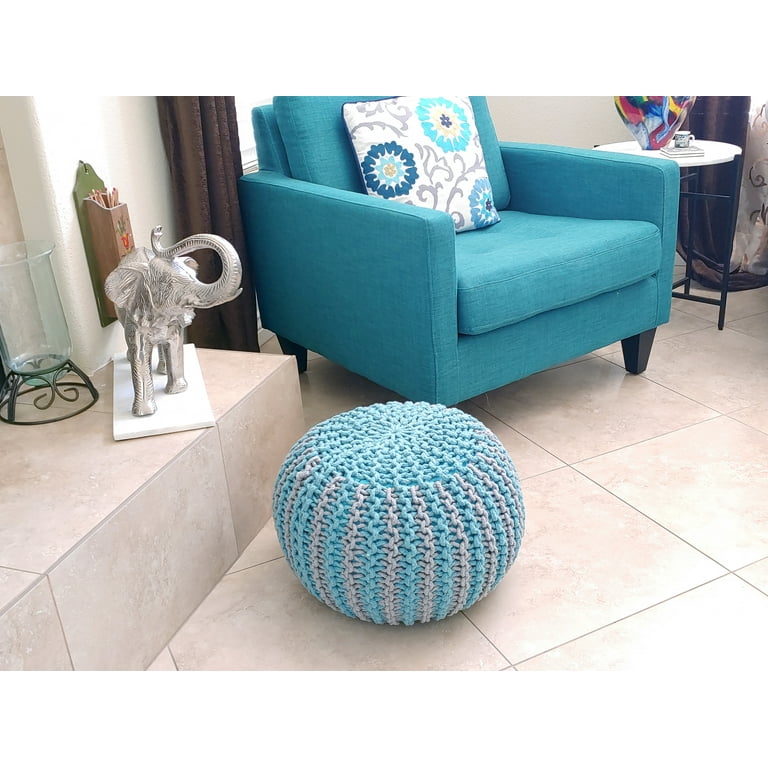 Blue on sale pouf ottoman