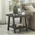 thumbnail image 2 of Xukmct Rectangle End Table with Bottom Shelf, Wood Side Table for Living Room, Office, Dark Brown, 2 of 6