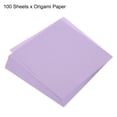 thumbnail image 3 of Uxcell Origami Paper Double Sided for Art Craft Project Beginner 100 Sheets Light Purple 8x8 inch, 3 of 5