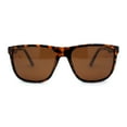 thumbnail image 2 of Polarized Mens Flat Top Rectangular Sport Horn Rim Sunglasses Tortoise Brown, 2 of 4