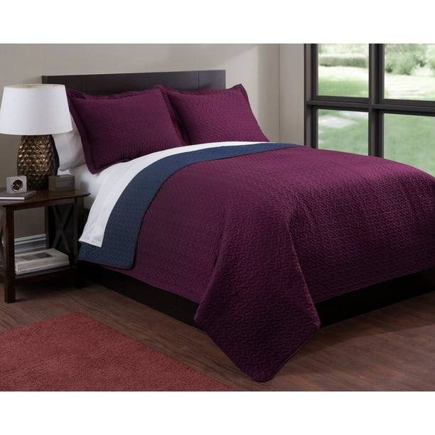 Luxury Fashionable Reversible Solid Color Quilt Set Collection