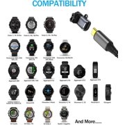 USB C to Garmin Watch Charger Cable Adapter, 4-Pack Type-C Garmin Charging Cord Adapt for Fenix 8 7 7X 6 Pro Solar,Vivoactive 6 5 4S,Venu 3 3S SQ,Forerunner 970/965/265/255/165,Tactix,Instinct 3,Epix