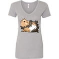 thumbnail image 3 of Inktastic Cute Long Haired Guinea Pig Women's V-Neck T-Shirt, 3 of 5