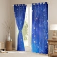 thumbnail image 3 of jejeloiu Glitter Print Striped Blackout Curtains Set of 2 (52x84 Each),Abstract Ombre Window Curtains,Blue Galaxy Starry Night Curtains and Drapes For Boys Kids,Breathable Home Decor, 3 of 6