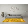 thumbnail image 3 of Ahgly Company Machine Washable Indoor Square Southwestern Yellow Country Area Rugs, 5' Square, 3 of 4