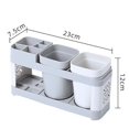 thumbnail image 2 of Mueble de baño de acrílico con taza doble y soporte para cepillo de dientes eléctrico Premium White Rojo Verde, 2 of 5