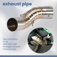 thumbnail image 2 of Motorcycle Motorbike Middle Exhaust Middle Mid Link Pipe Connector for Kawasaki Z900 2017-2018 Witho, 2 of 5