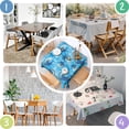 thumbnail image 4 of Blue Gold Marble Pattern Square Tablecloth,Waterproof Square Table Cover,Wipeable Spillproof Washable Table Cover for Home Kitchen Party Decor 42"X42"(107x107cm), 4 of 6