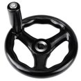 thumbnail image 2 of 1 Pce 12*125mm Roue à Main Ronde Noire à 3 Rayons pour Machine à Fraiser, 2 of 11