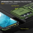 thumbnail image 3 of LeYi Samsung Galaxy A54 5G Case, A54 5G Case with 2 Pack Screen Protectors, Heavy Duty Armor Case with Slide Cover & Upgrade Magnetic 360°Rotatable Kickstand for A54, Army Green, 3 of 7