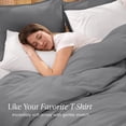 thumbnail image 4 of Bare Home Organic Cotton Jersey Duvet Cover Set with Shams, 3-Piece, Full/Queen, Gray, 4 of 10
