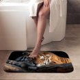 thumbnail image 3 of 1pc Tiger on a Log Absorbent Non-Slip Bathroom Thickened Flannel Rug Decor,Soft,Quick Drying,Suitable For Indoor/outdoor Use,Bathrooms,Bedrooms,Kitchens,Terrace,Laundry Rooms,16"x24", 3 of 9
