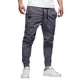 thumbnail image 1 of Pantalones informales de corte recto y cintura media para hombre - Largo completo, botones/bolsillos decorativos - Algodón - Tallas M-XXXL, 1 of 2