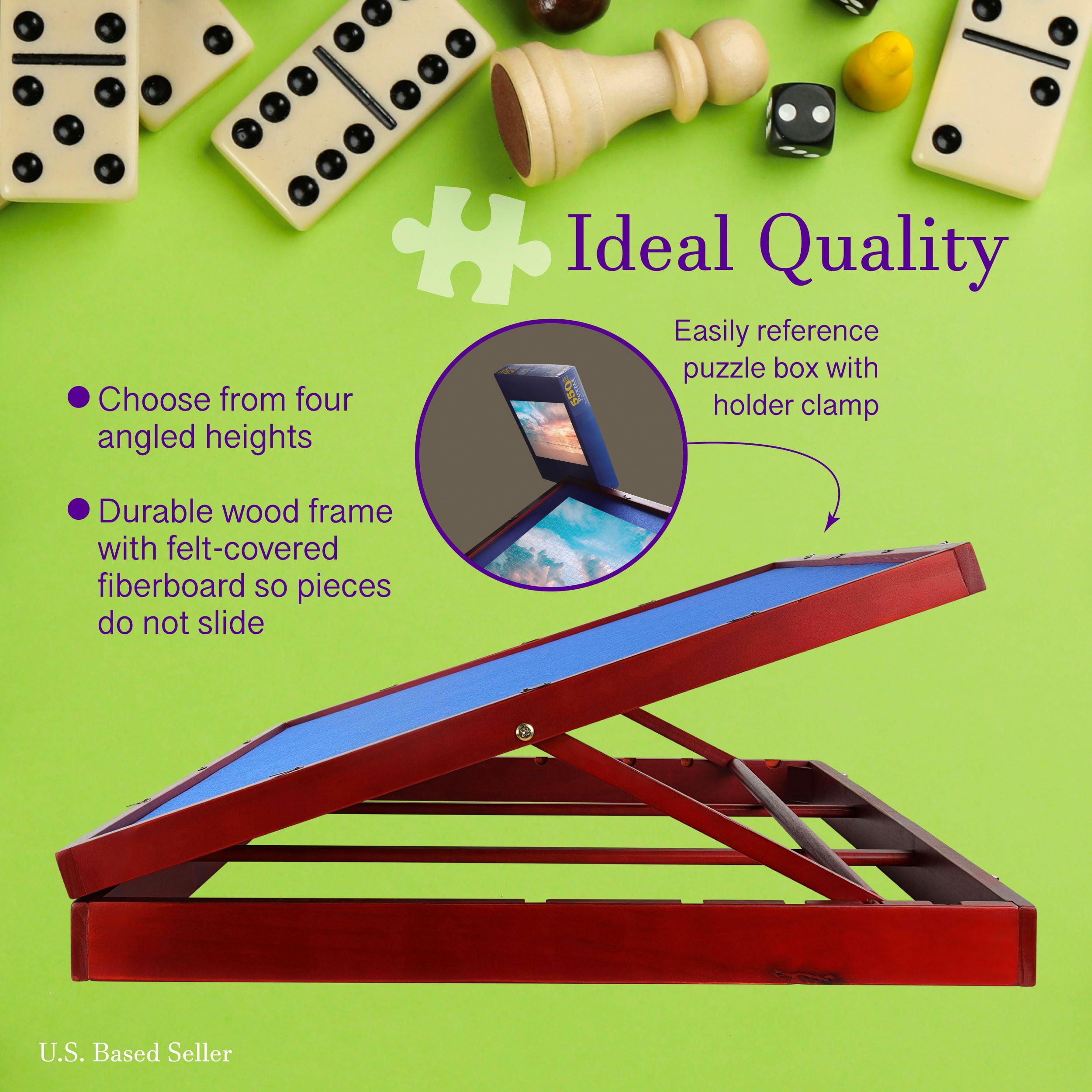 Jigitz 1500 Piece Wooden Jigsaw Puzzle Board - 26x34 Inch Puzzle Table With 4 Drawers