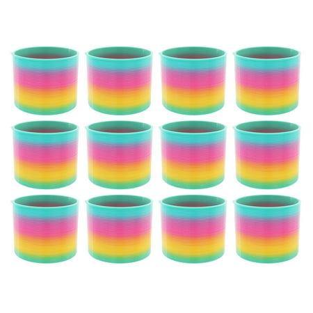 12 Pack Spring - 12 Pack Classic Slinky Spring Toy with Cool Rainbow Colors, Plastic Spring Toy for Birthday Party Favors, Goodie Bag Fillers, Gifts