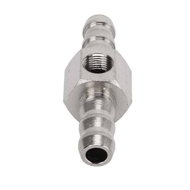 Adaptador De Ajuste En T De Presión De Combustible De Línea De Combustible, Puerto De Sensor De Acero Inoxidable 304 Con Abrazaderas Para Medidor O Sensor De Presión De Combustible(3/8in)