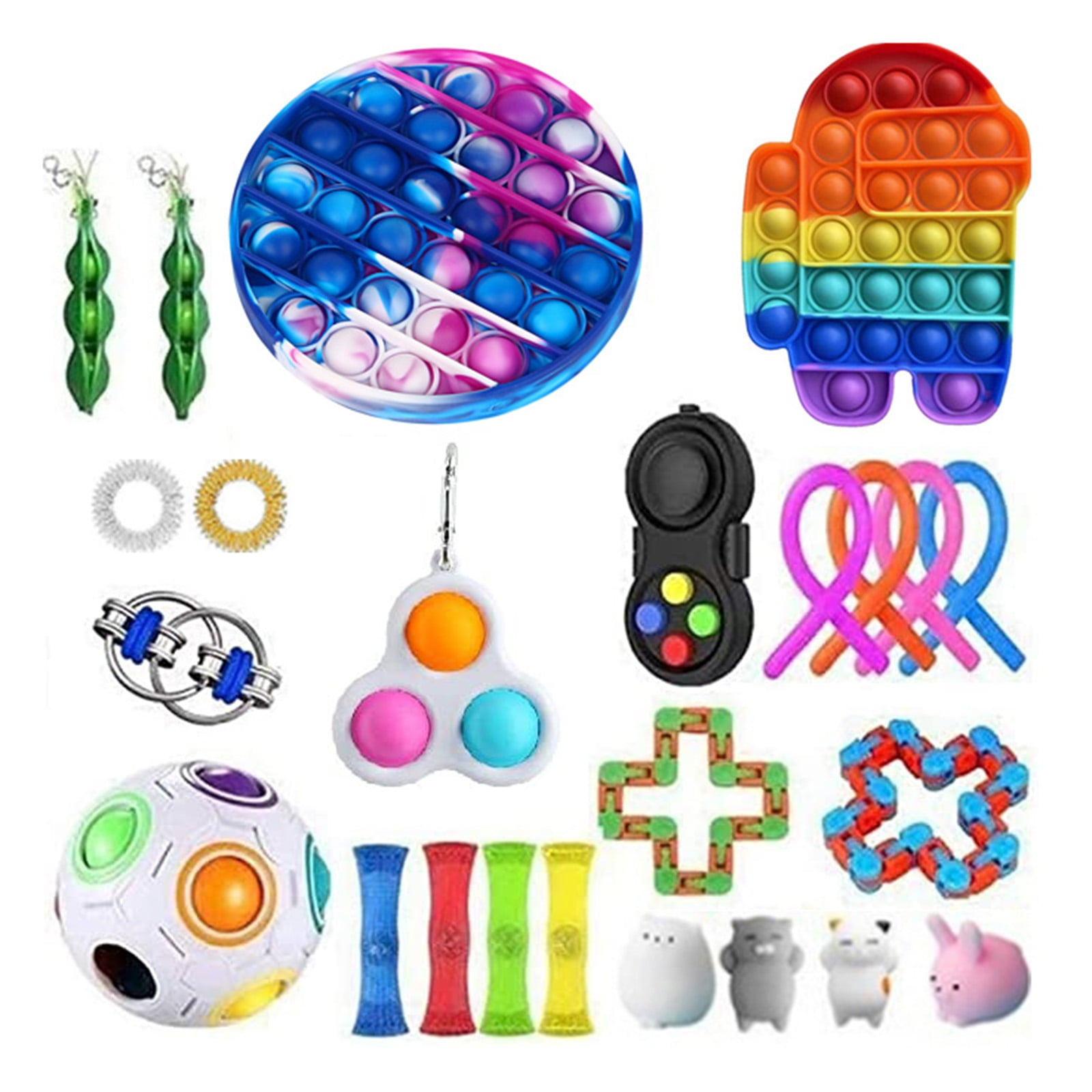 24X Fidget Toys Set Pop it Sensory Tools Bundle Stress Relief Hand Kids Adults 