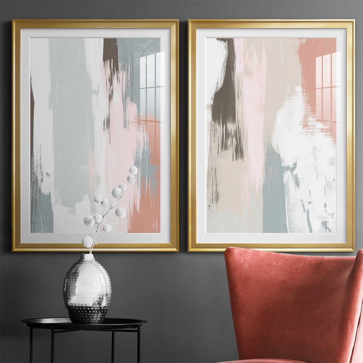 Wexford Home Sandstone Peel III Premium Framed Print, 26.5" x 36.5" - Ready to Hang, Gold (Set of 2)