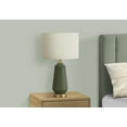 thumbnail image 7 of Lighting Fixtures Lighting, 26"h, Table Lamp, Green Ceramic, Ivory / Cream Shade, Contemporary,Table Lamps, 7 of 7
